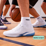 Sports Mid Socks - White 4 párov