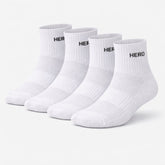 Sports Mid Socks - White 4 párov