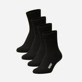 Crew Socks - Black 4 párov (39-45)