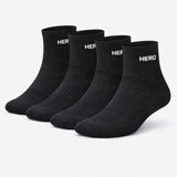 Sports Mid Socks - Black 4 párov