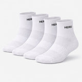 Sports Mid Socks - White 4 párov
