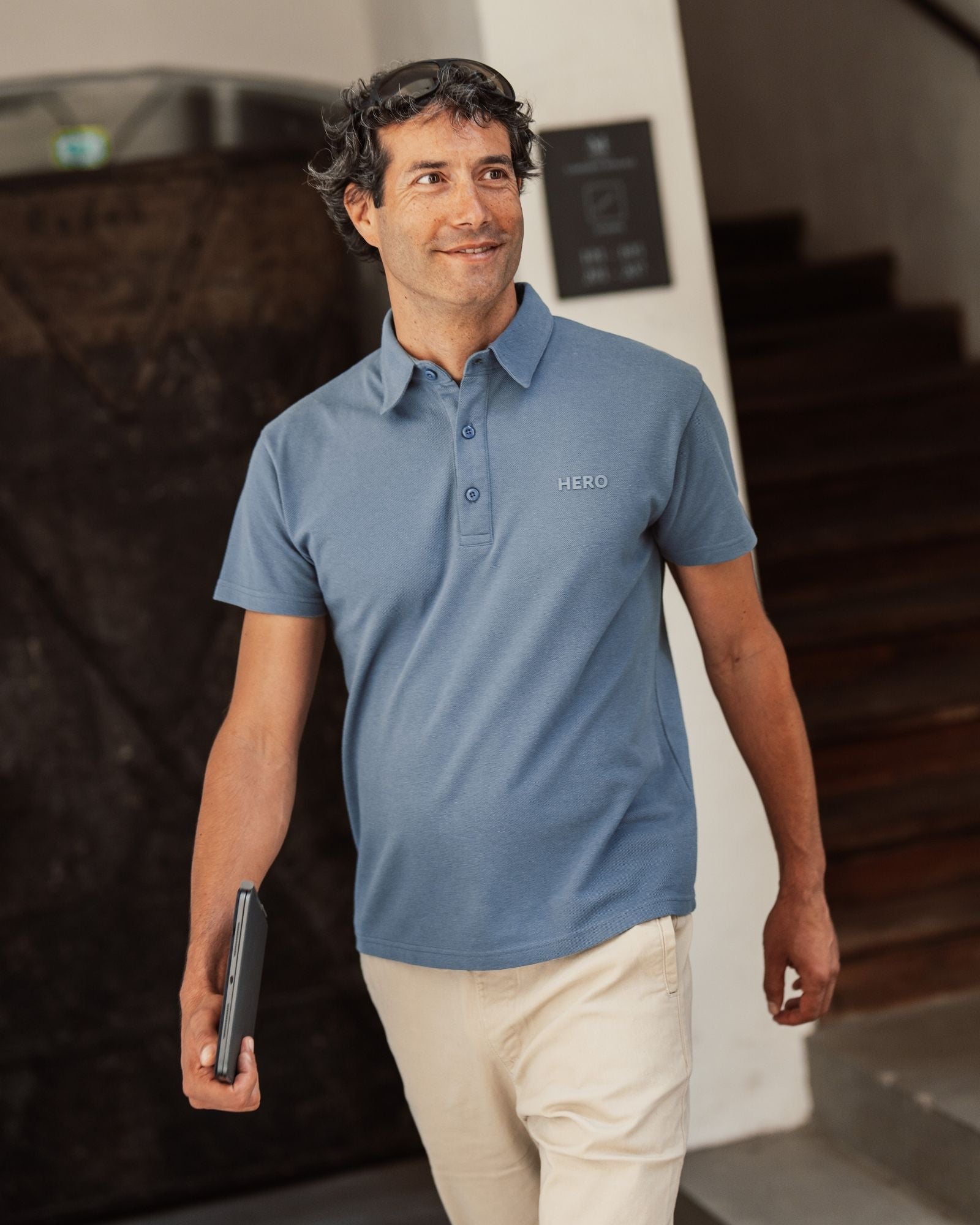 Steel Blue Polo shirt