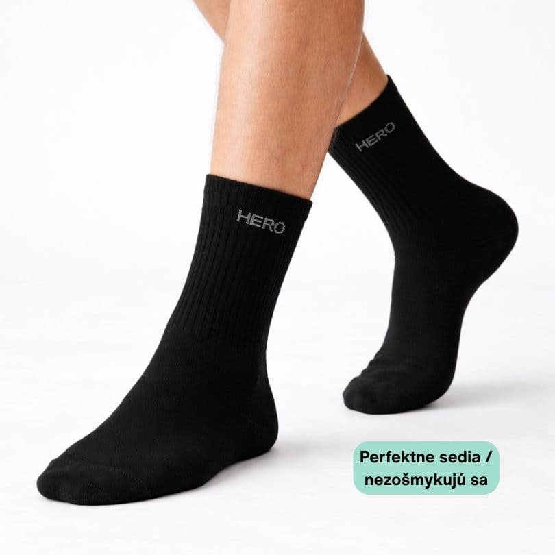 Tennis Socks - Black 4 párov