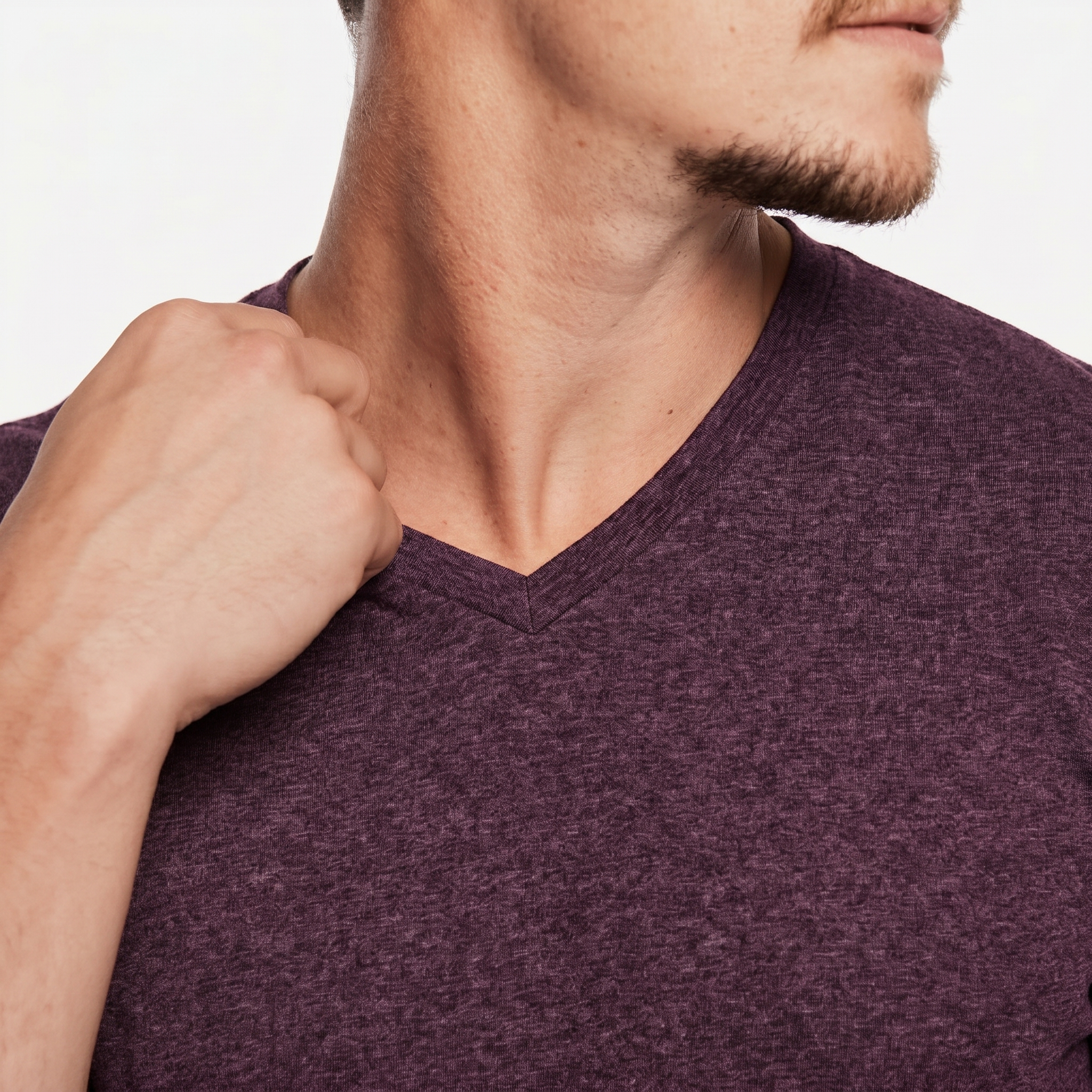 V-Neck Heather Burgundy