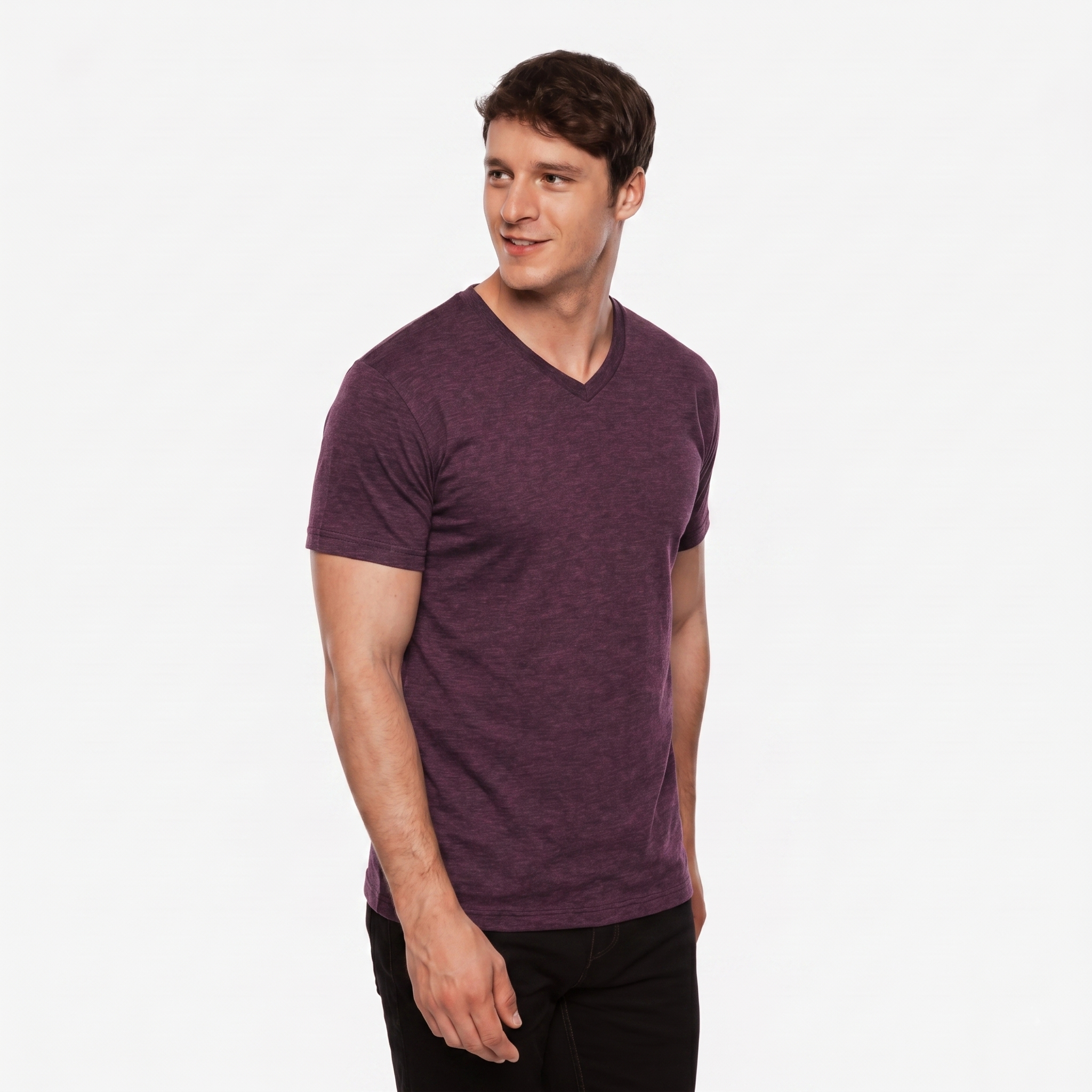 V-Neck Heather Burgundy