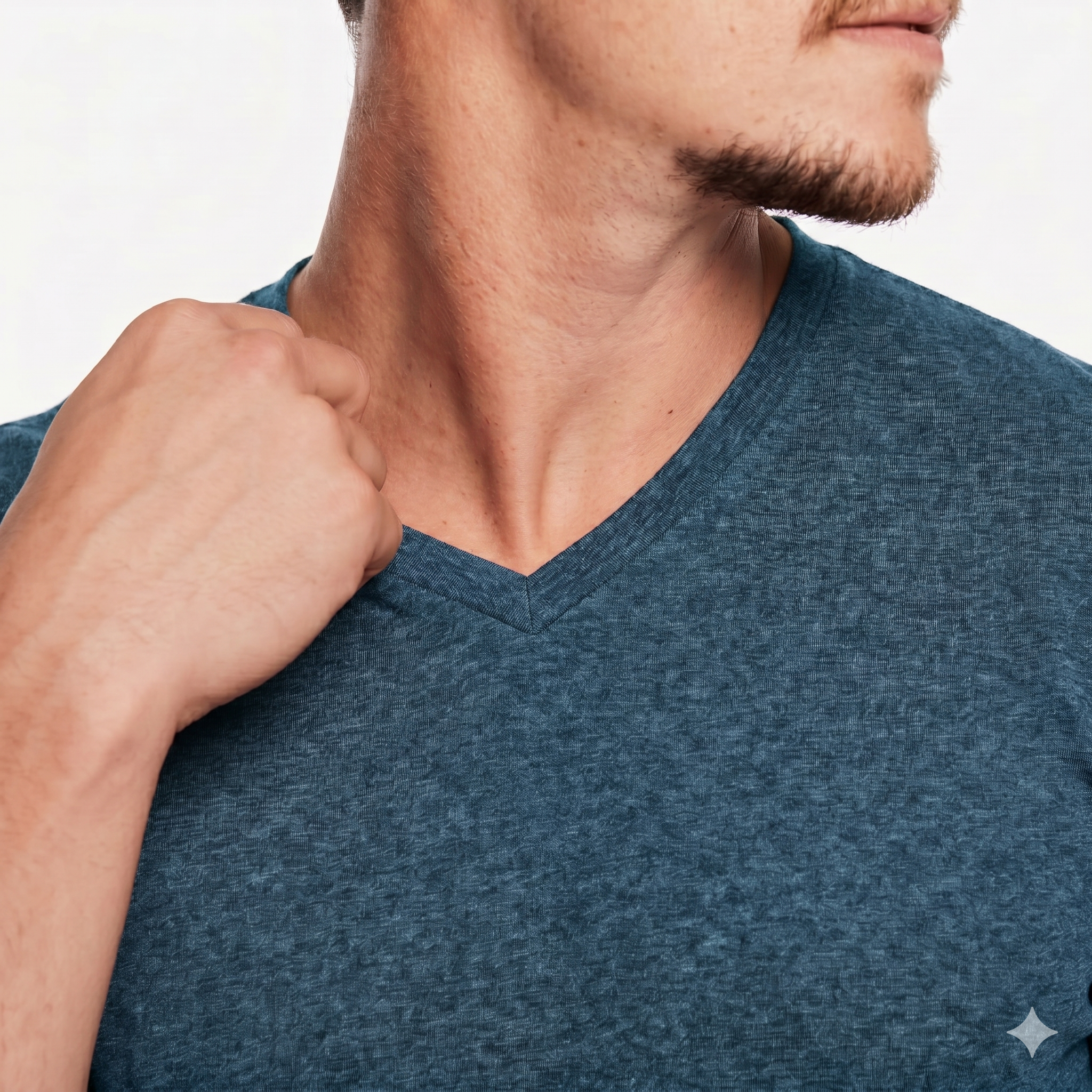 V-Neck Heather Deep Teal